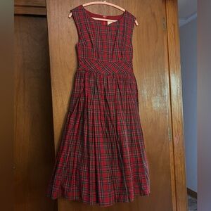 Beautiful red plaid maxi dress. Fully lined with tulle at the bottom.